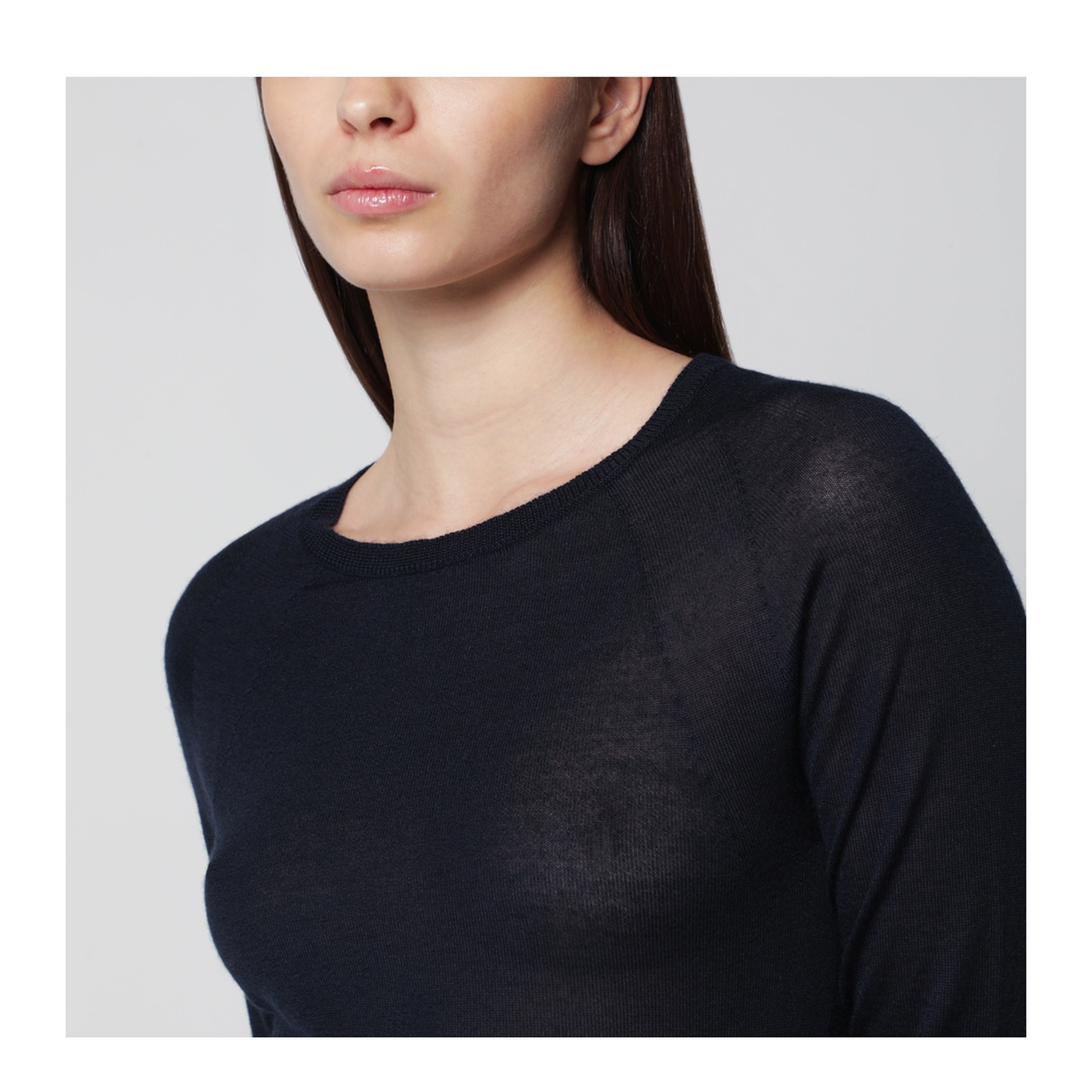 MAYFEYR - Roberto Collina - Navy Blue Crewneck Sweater In Cashmere - 261FXA02001WS10
