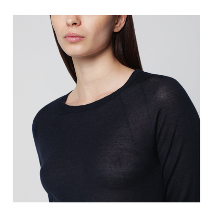 MAYFEYR - Roberto Collina - Navy Blue Crewneck Sweater In Cashmere - 261FXA02001WS10