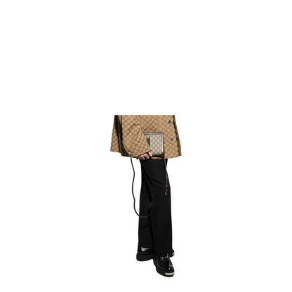 Ophidia Small Canvas Shoulder Bag - Brown