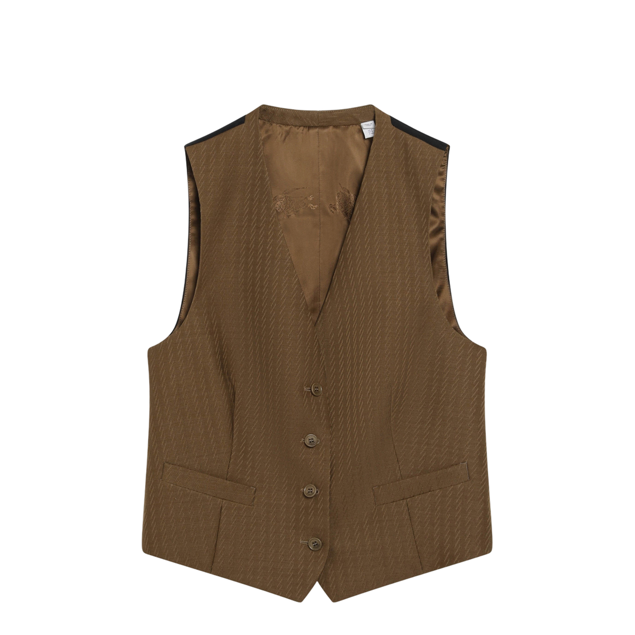 Brown Wool and Mohair Vest