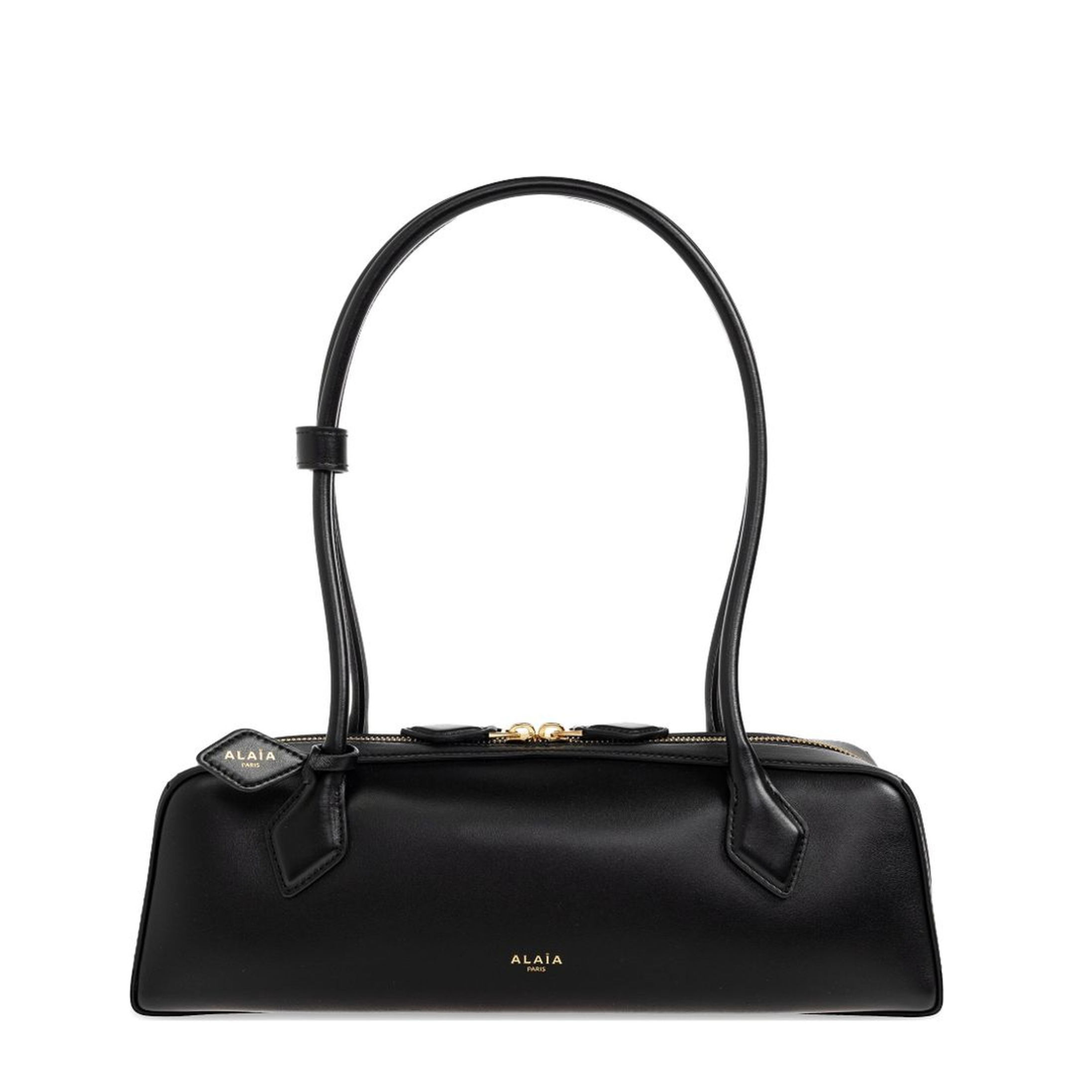 Le Teckel Medium Nubuk Shoulder Bag - Brown/Gold