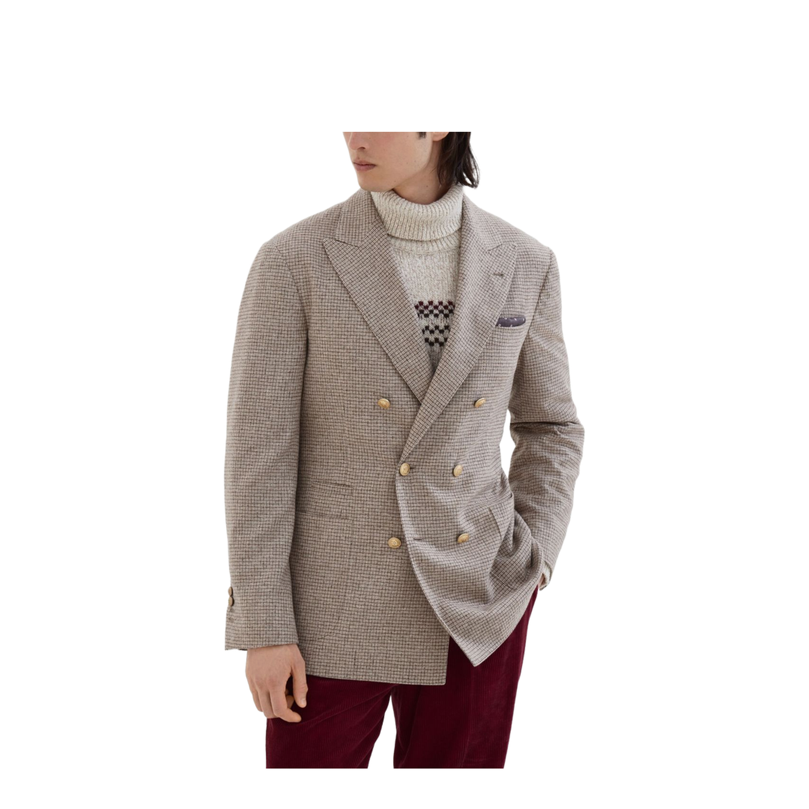 Wool and Silk Double-Breasted Jacket