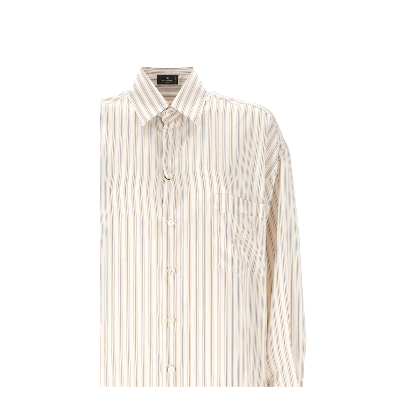 Logo Embroidery Striped Shirt