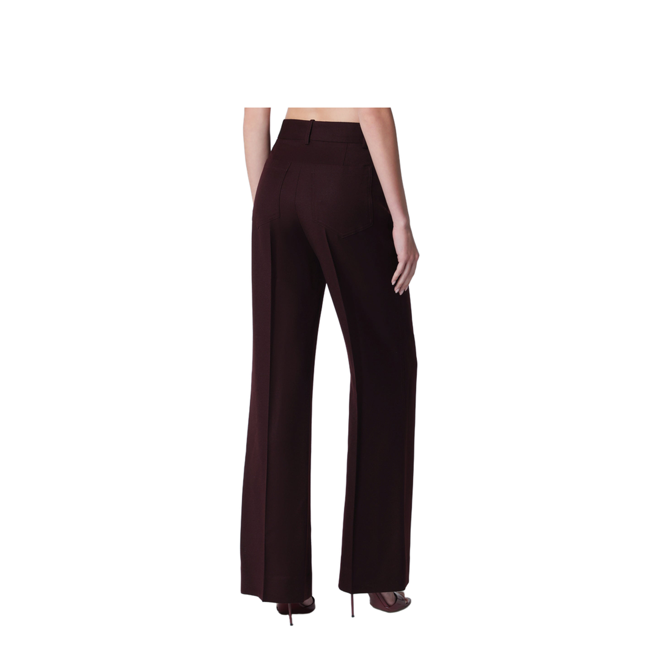 MAYFEYR - Victoria Beckham - Dark Acai Purple Virgin Wool Flannel Trousers - 1226WTR005115SWOAC