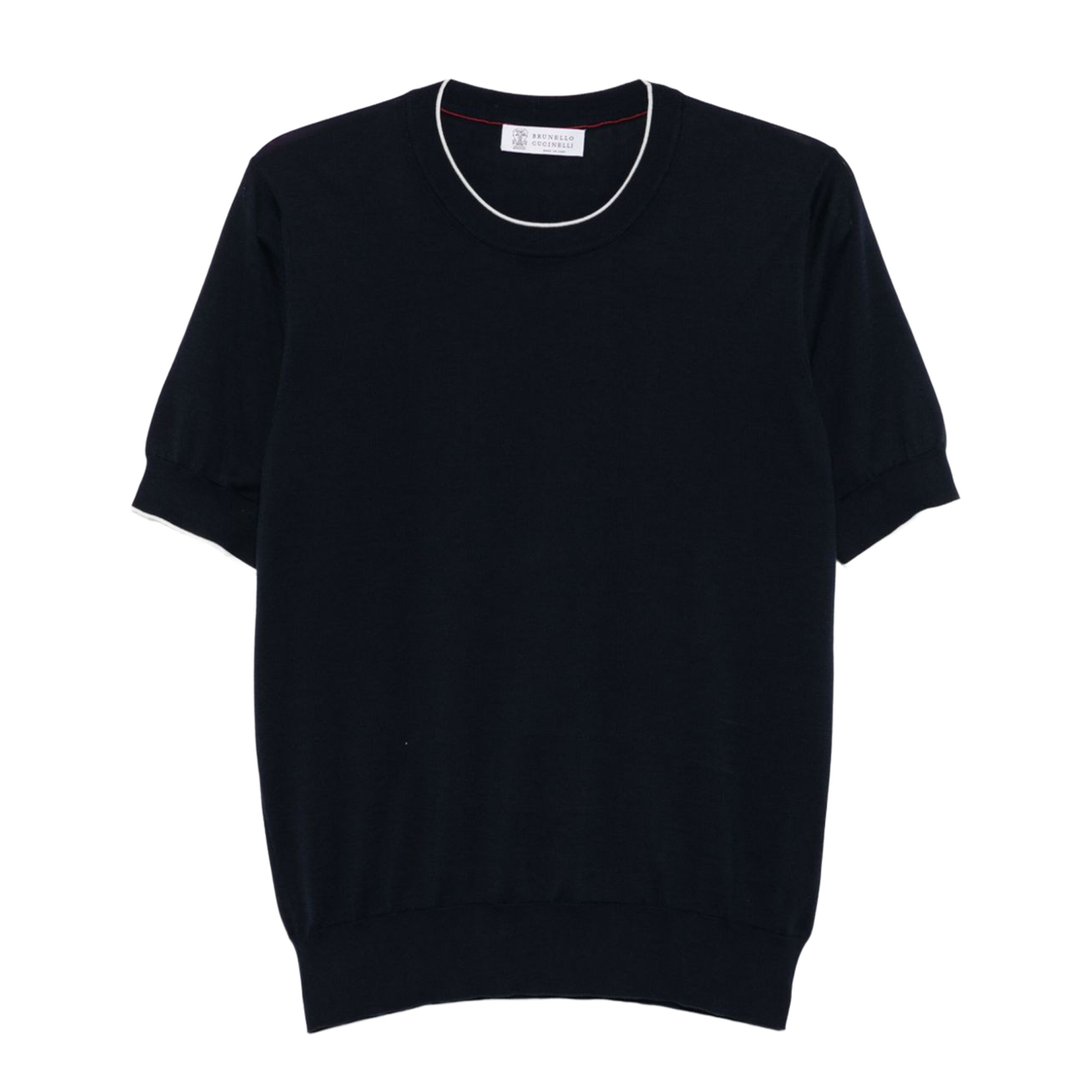 Knitted Cotton Crew Neck T-Shirt