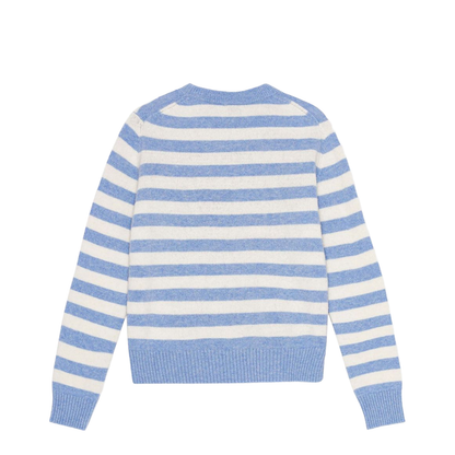 Striped Graphic Wool Mix Cats Knit - Illusion Blue