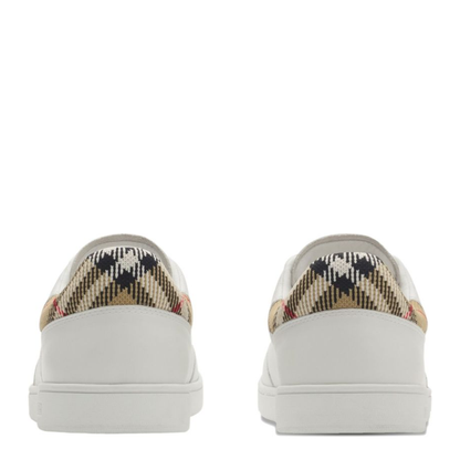 Checked Heel Leather Low-Top Sneakers