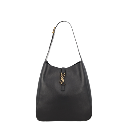 Le 5 À 7 Supple Large Grained Calfskin Shoulder Bag - Black