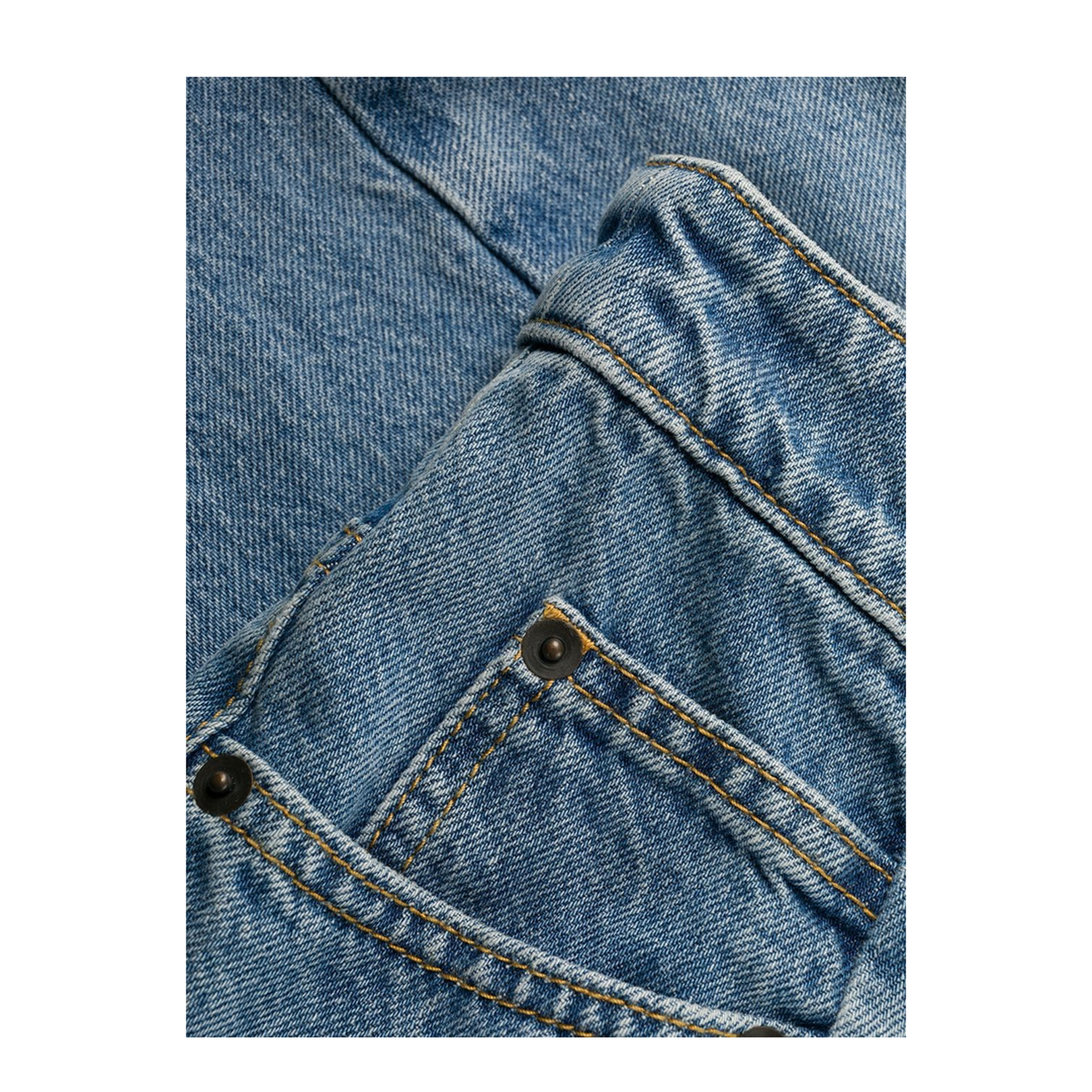 Blue Denim Regular-waisted Wide-leg Jeans