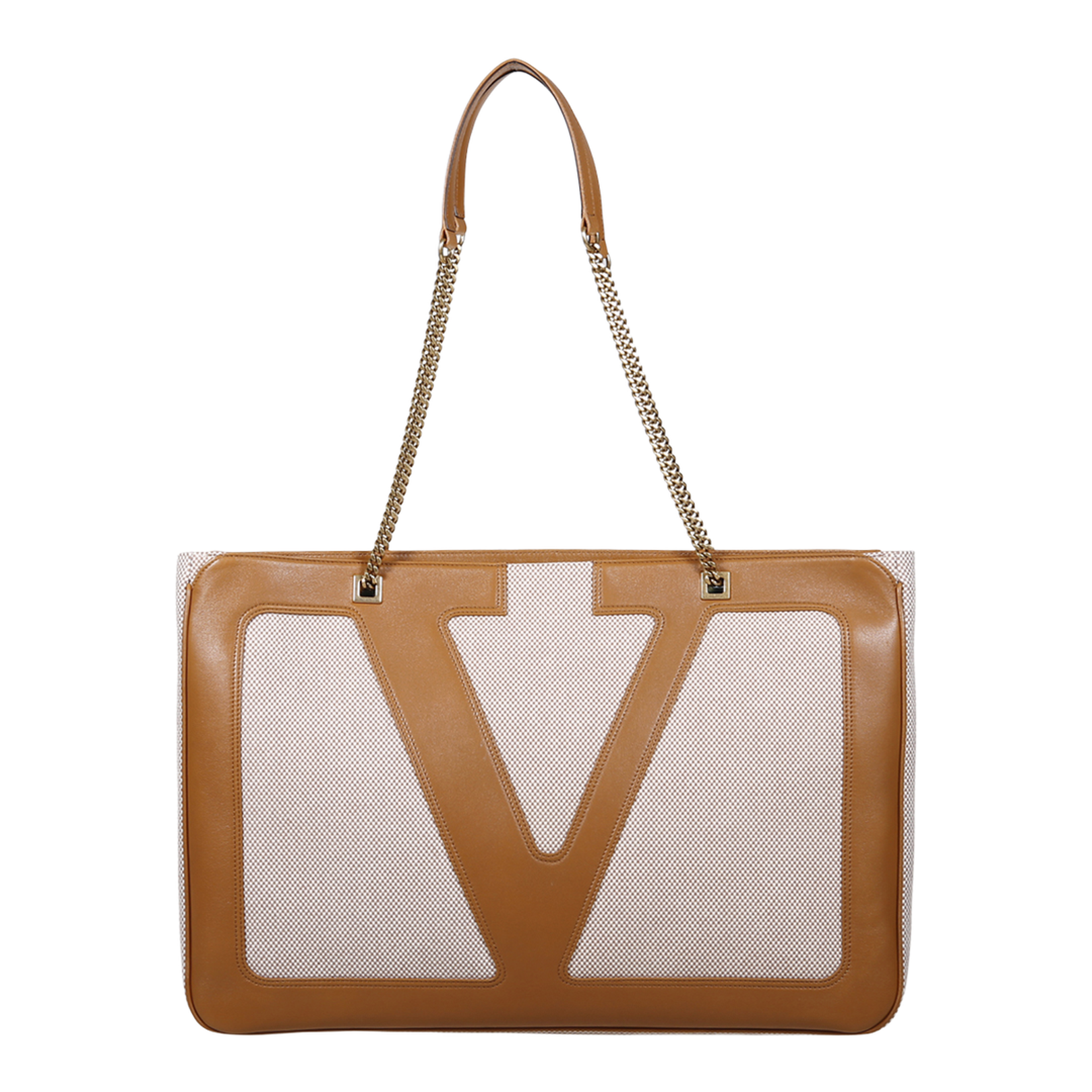 Large Viva Superstar Bag in Natural/Spice Canvas
