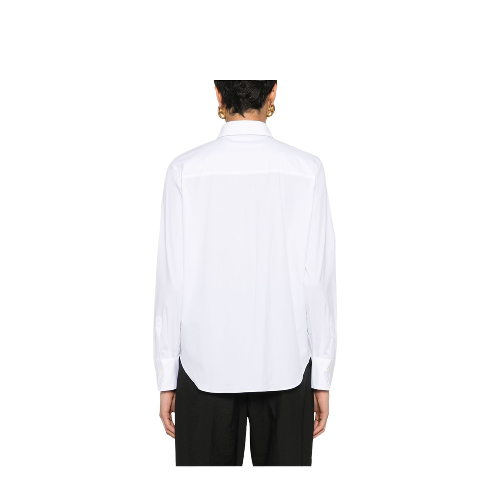 Stretch Cotton Poplin Shirt with Shiny Collar