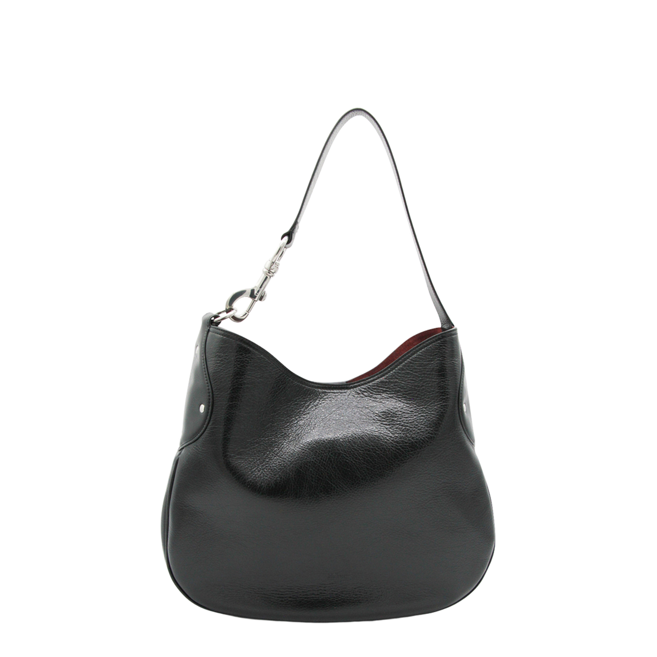 Hackney Shoulder Bag High Shine Calf Leather - Black