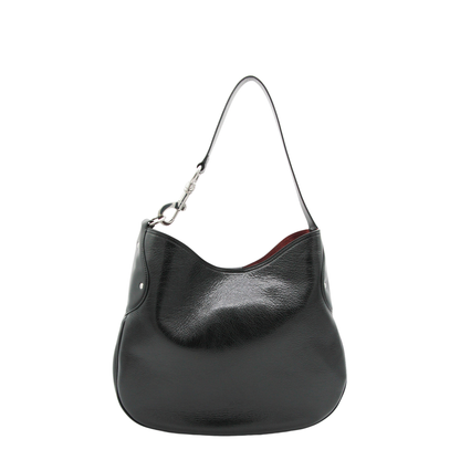 Hackney Shoulder Bag High Shine Calf Leather - Black