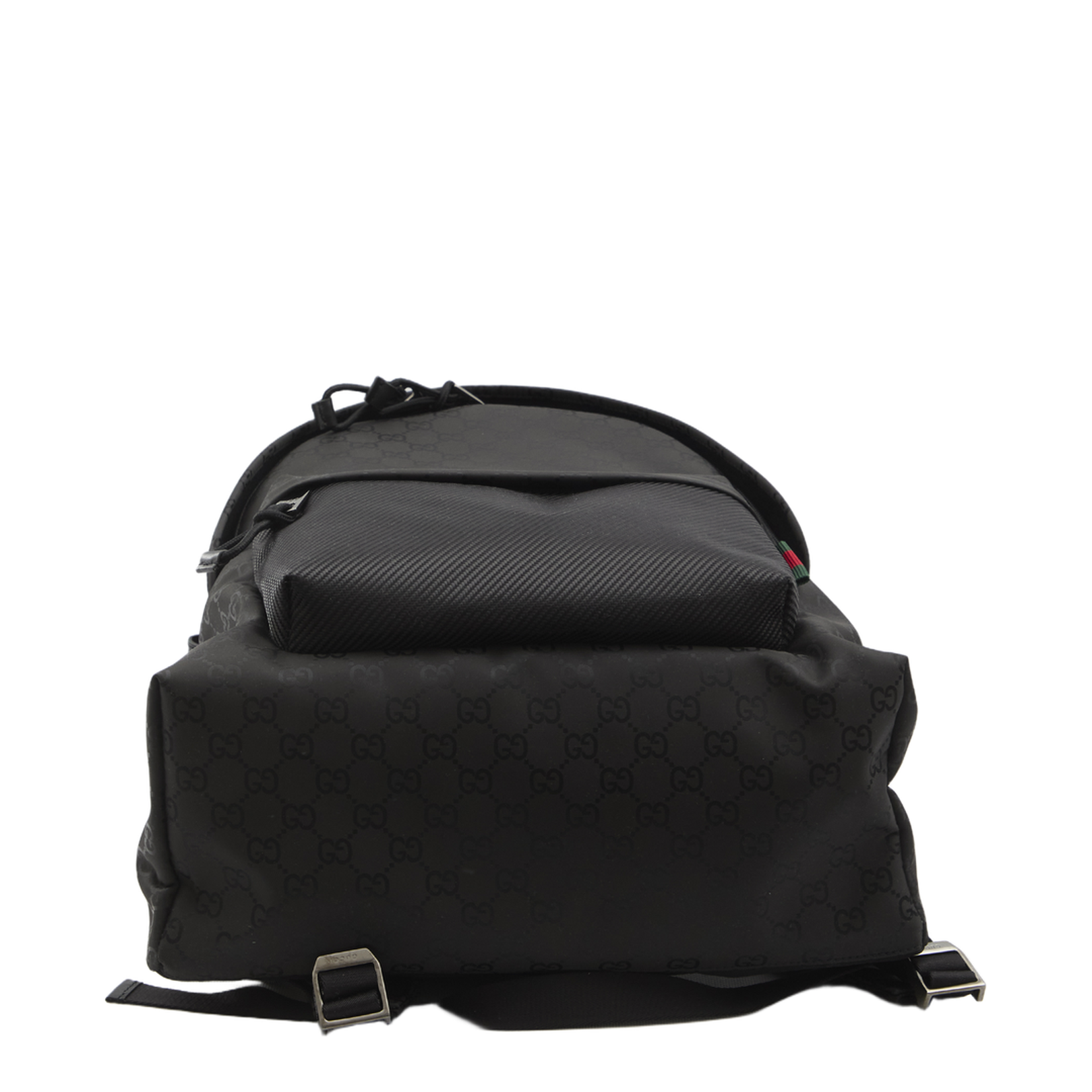 GG Emblem Medium Nylon Backpack - Black