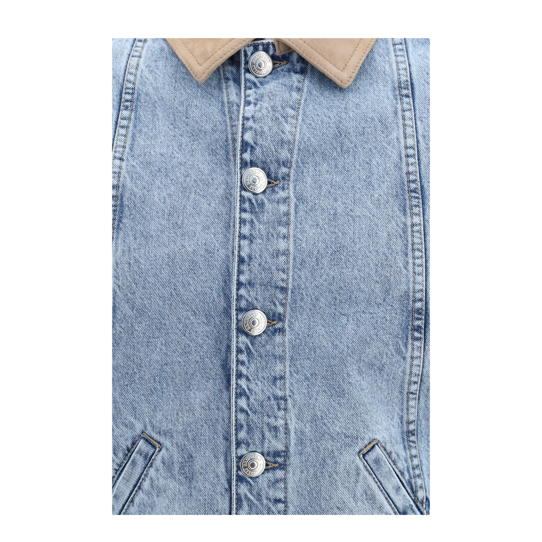 MAYFEYR - Brunello Cucinelli - Denim Jacket With Suede Collar - M241P6911