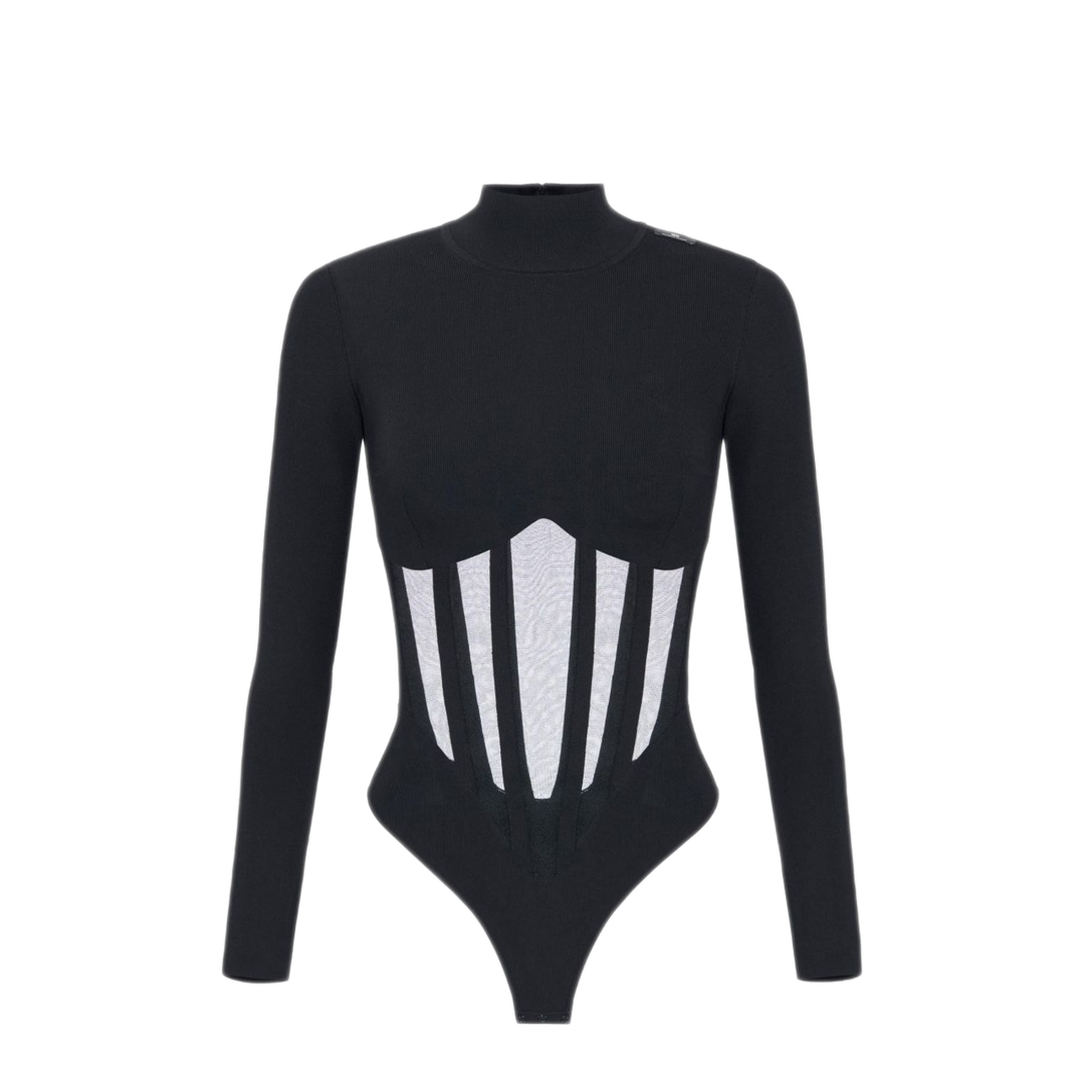 MAYFEYR - Elisabetta Franchi - Knit Ribbed Bodysuit With High Collar - BK05S67E2110
