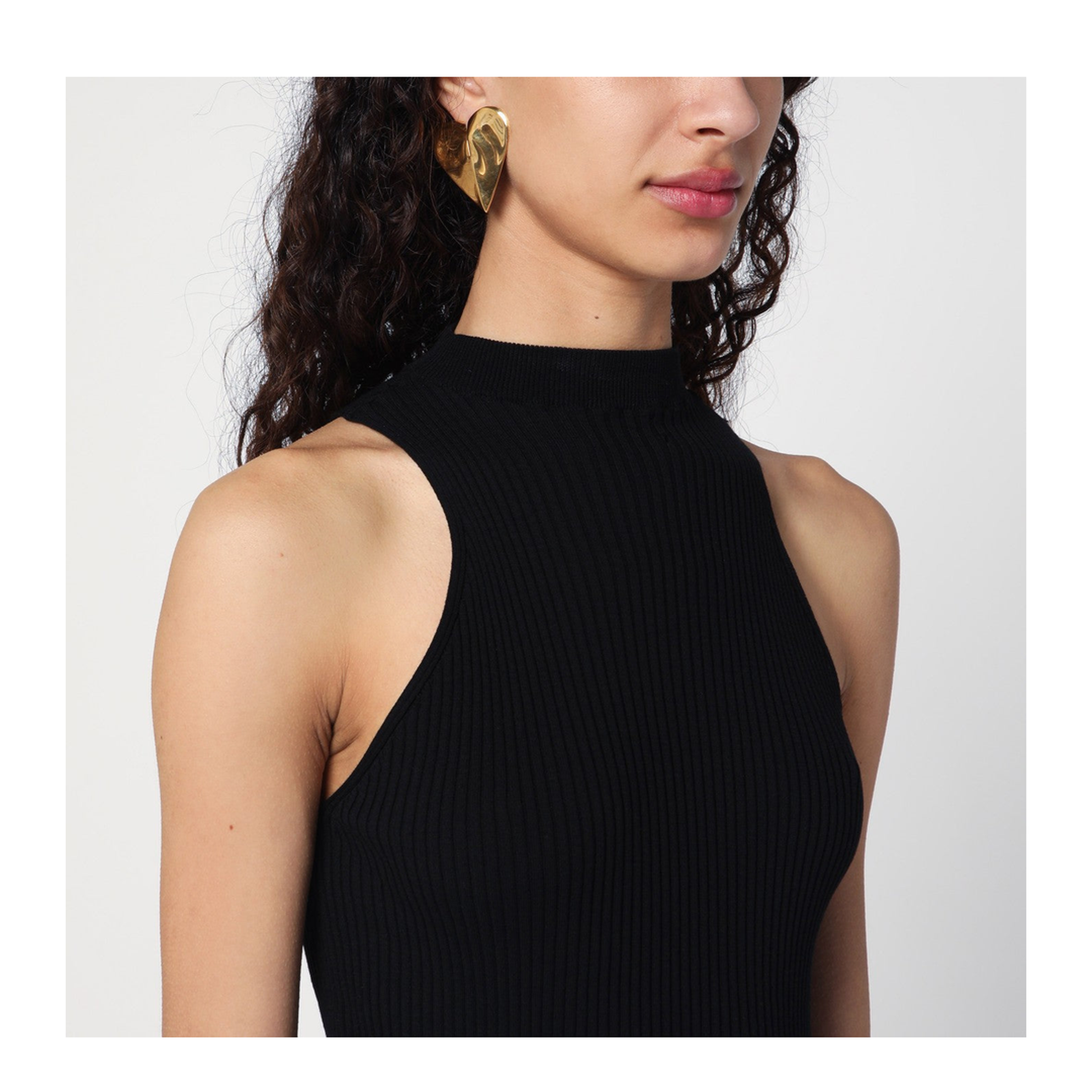 MAYFEYR - Roberto Collina - Black Ribbed Tank Top - B08214B0809