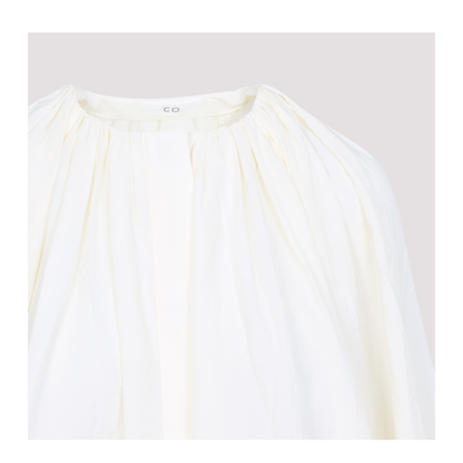 MAYFEYR - CO - Milk White Gathered Shirt - 1122WBRN112