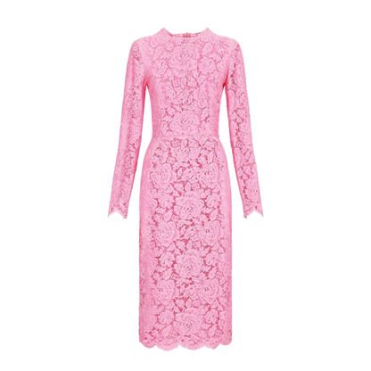 Light Pink Floral Lace Sheath Dress