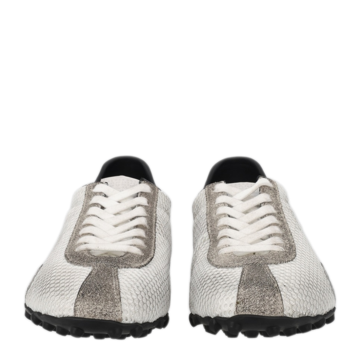 Sprinters White Grey Vintage-Effect Sneakers