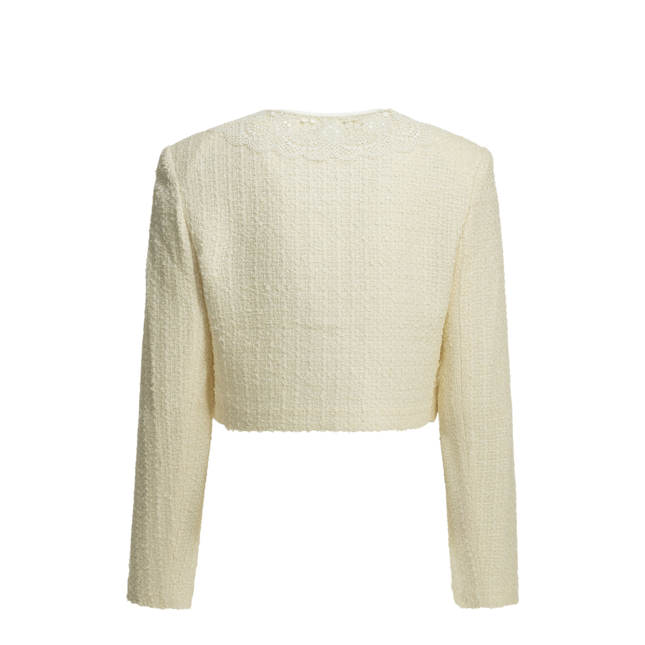 MAYFEYR - Self Portrait - Boucl Blazer With Lace Details - PF26002JCCREAM