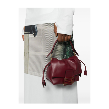 Mamma Baguette Small Nappa Leather Mini Bag - Burgundy