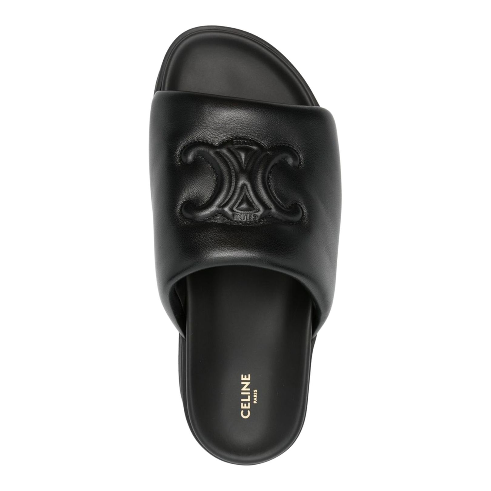 Block Slide with Triomphe in Lambskin - Black