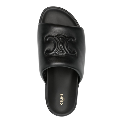 Block Slide with Triomphe in Lambskin - Black