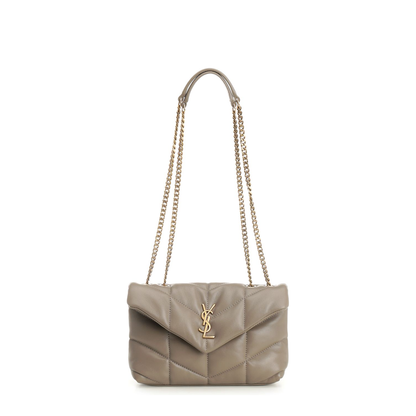 Toy Puffer in Lambskin in Grey & Silver