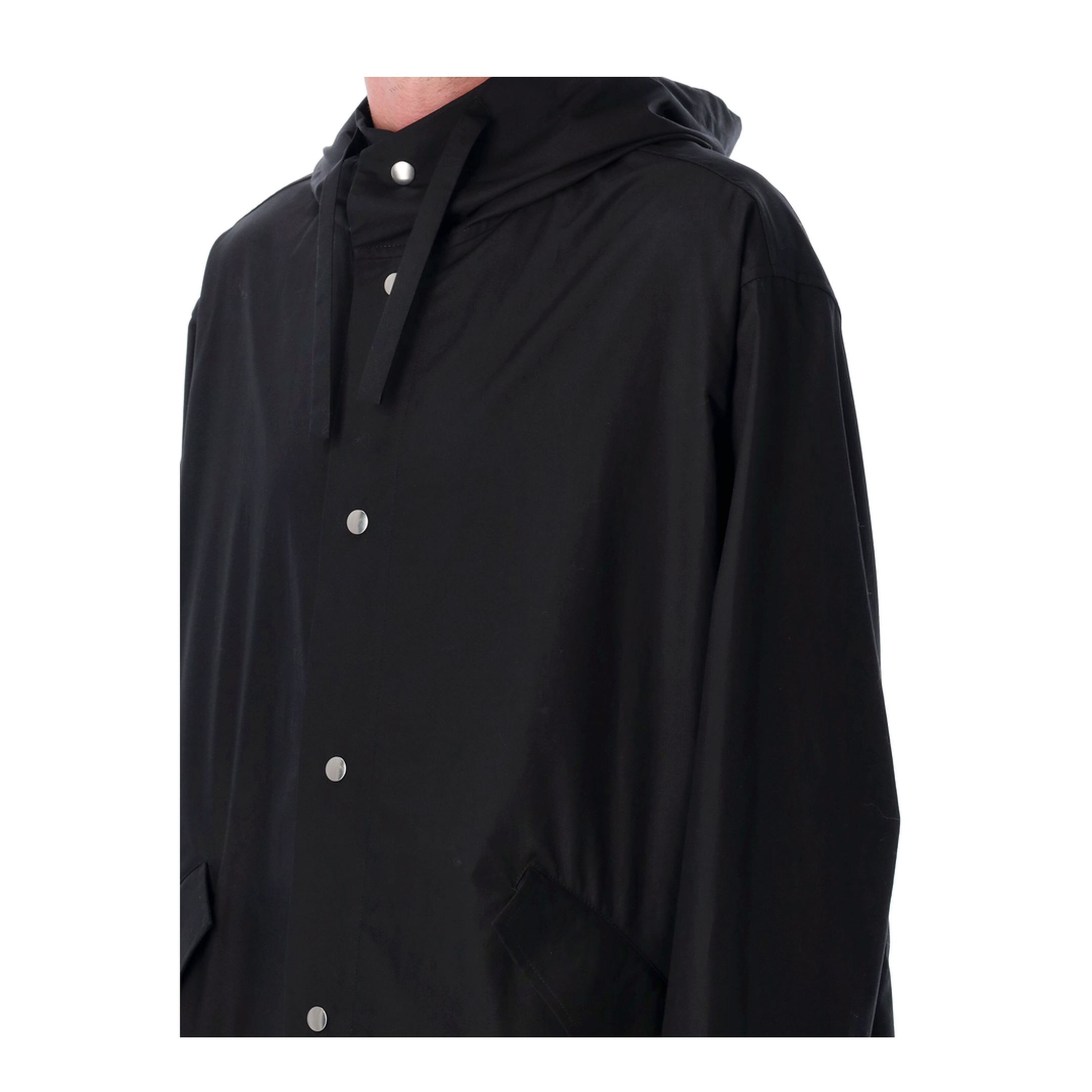 Big Logo Long Jacket - Black