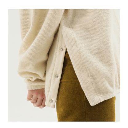 MAYFEYR - 1989 STUDIO - White Ribbed Sweater With Slits - F04WEL001JER0014100