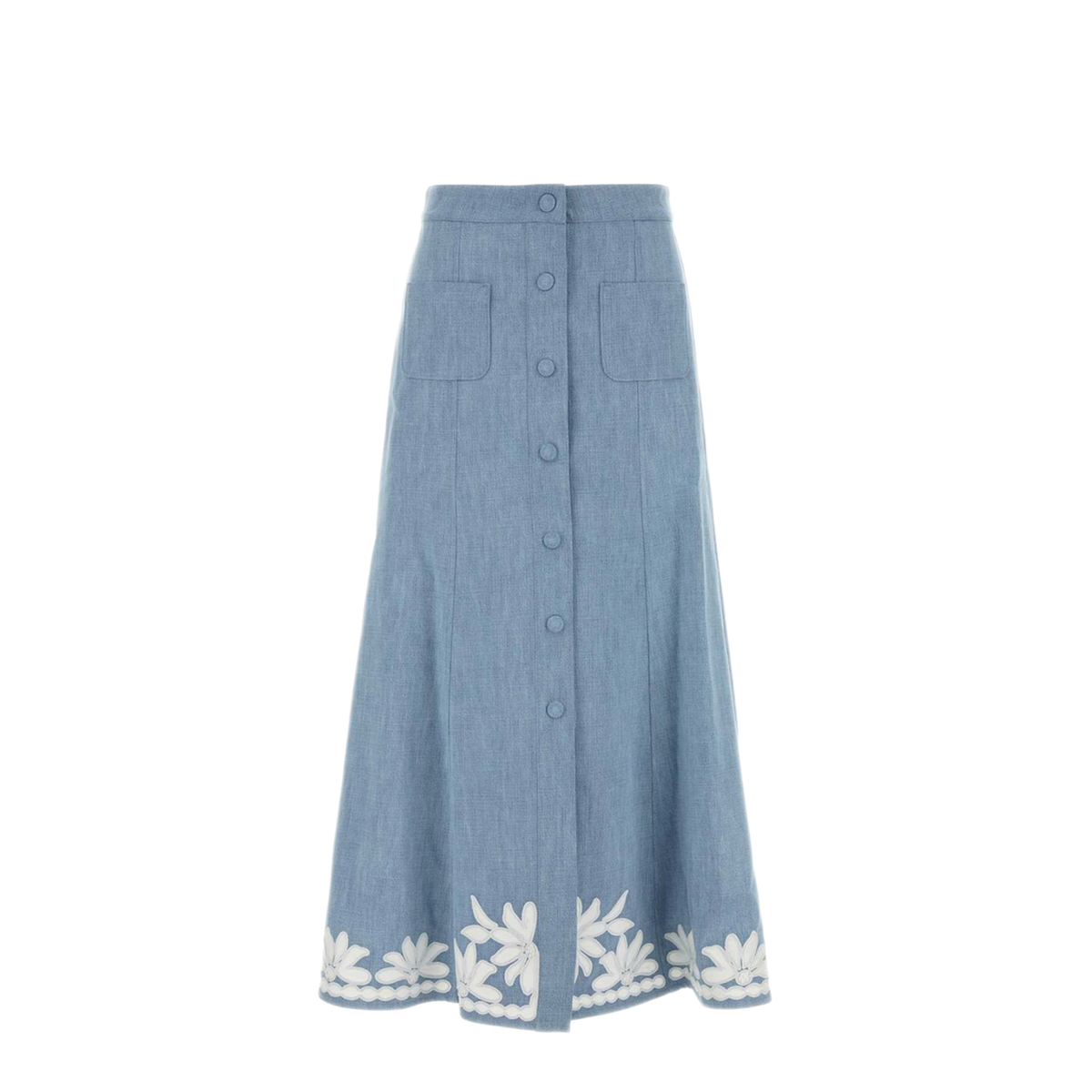 MAYFEYR - Valentino - Light Blue Chambray Skirt - 9B3DD21RA9B508