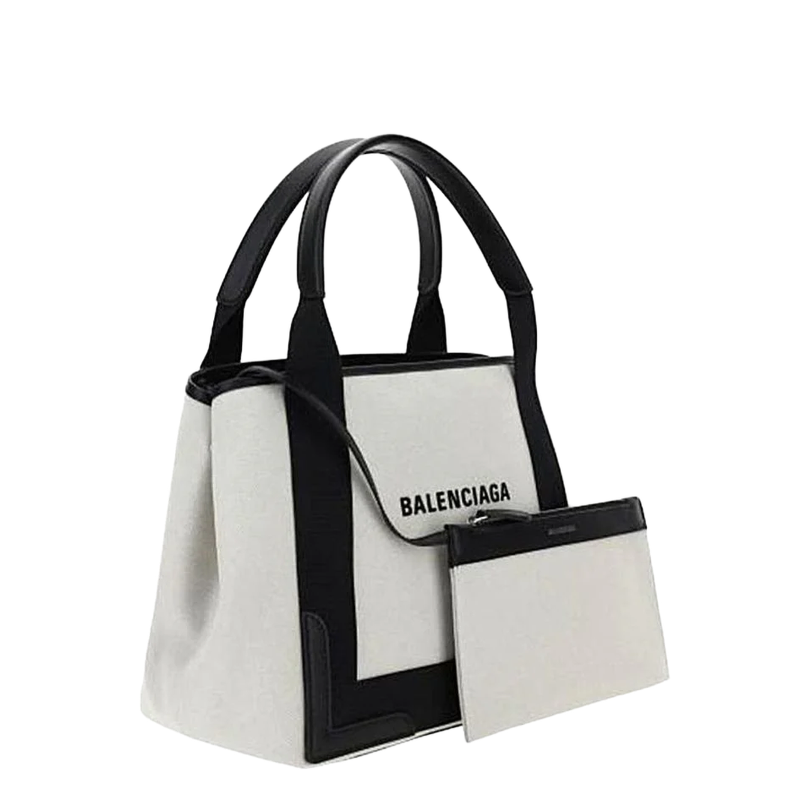 Navy Cabas Small in Beige