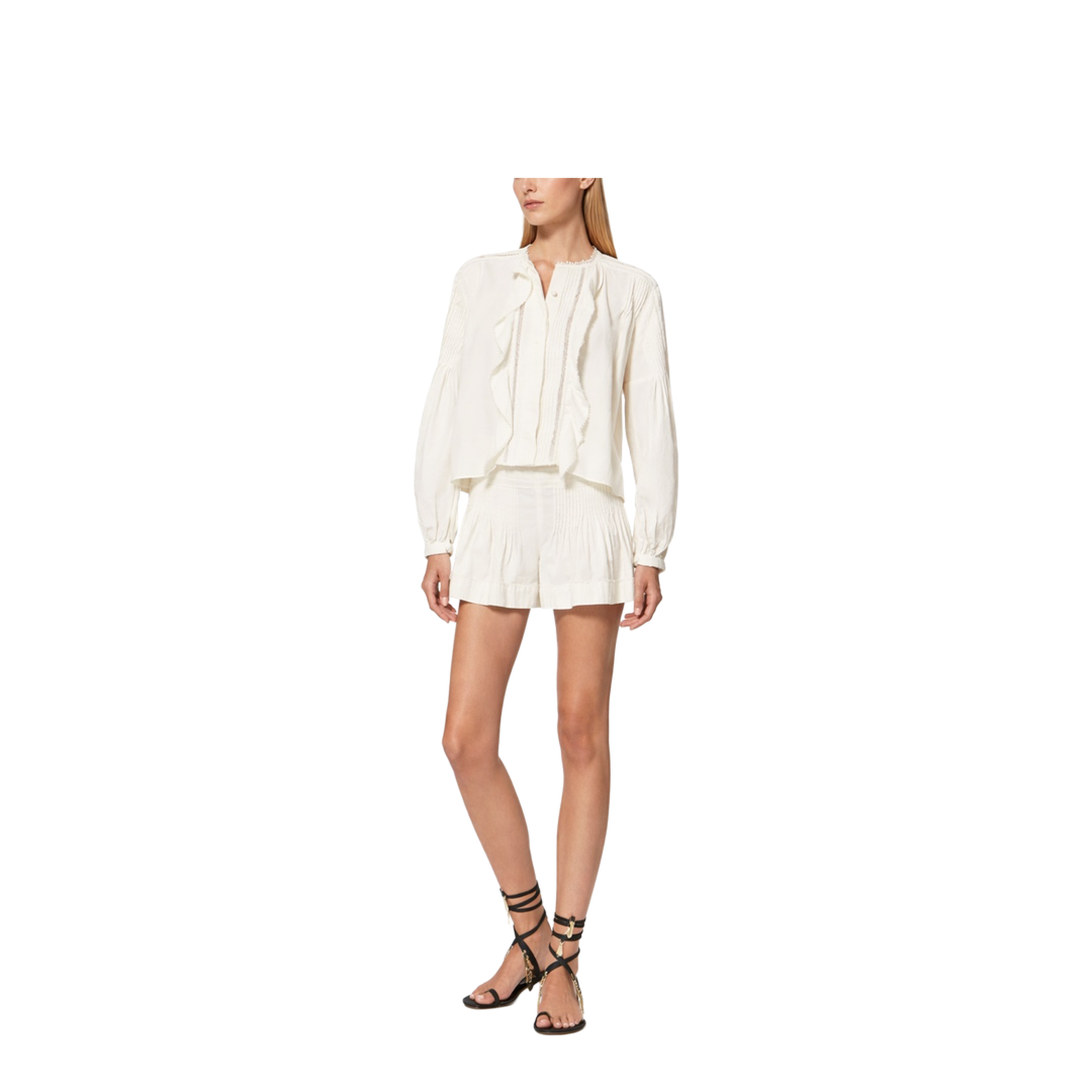 MAYFEYR - Isabel Marant - Cybila Cotton Shorts - White - SH0260FAD1I02I20WH