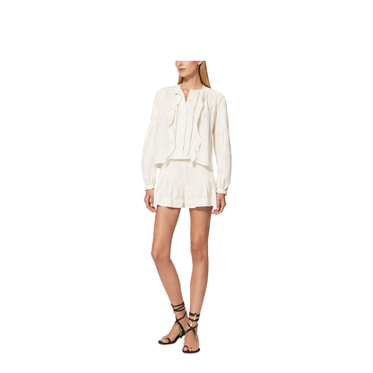 MAYFEYR - Isabel Marant - Cybila Cotton Shorts - White - SH0260FAD1I02I20WH