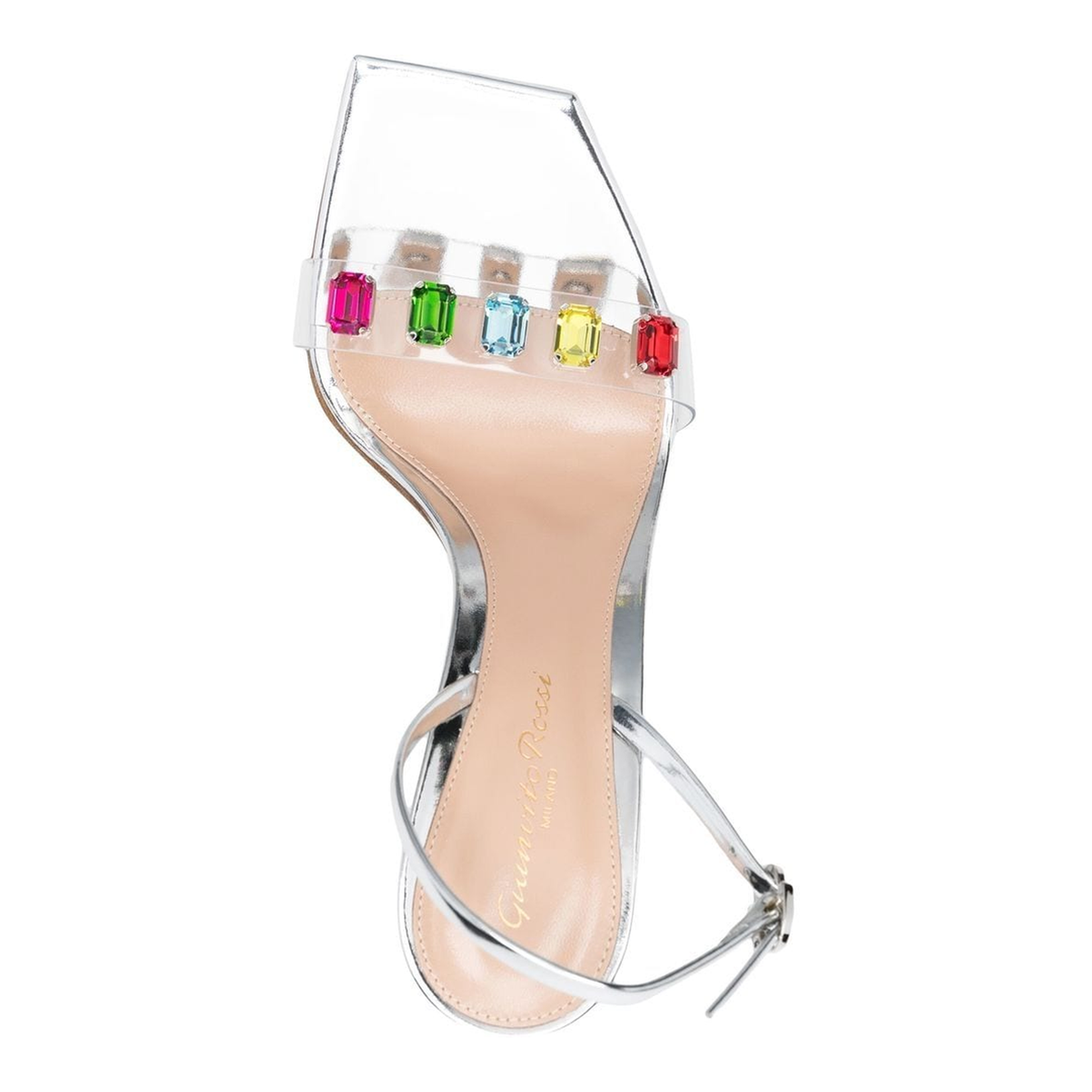 Ribbon Candy Crystal-Embellished Sandals