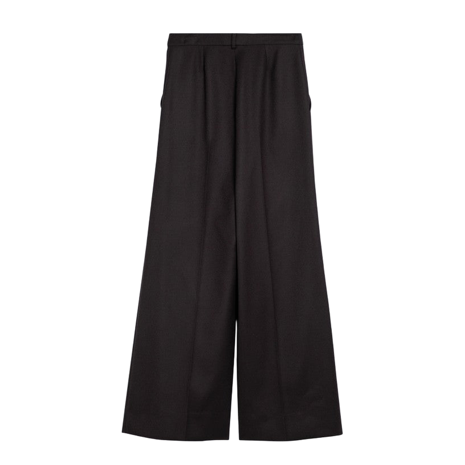 Wide-Leg Trousers in Dark Chocolate Wool