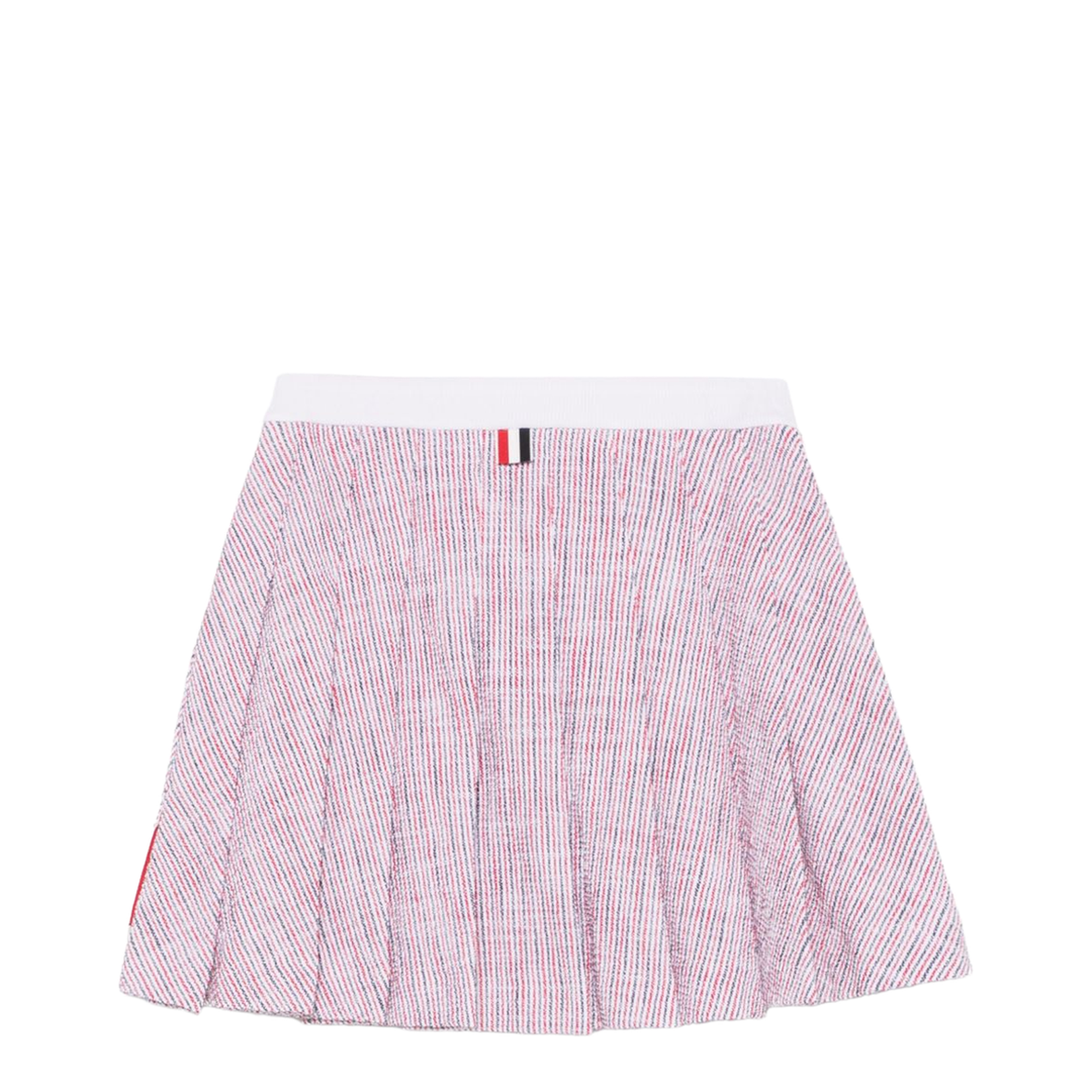 Mini Backdrop Pleated Skirt In Cotton Tweed