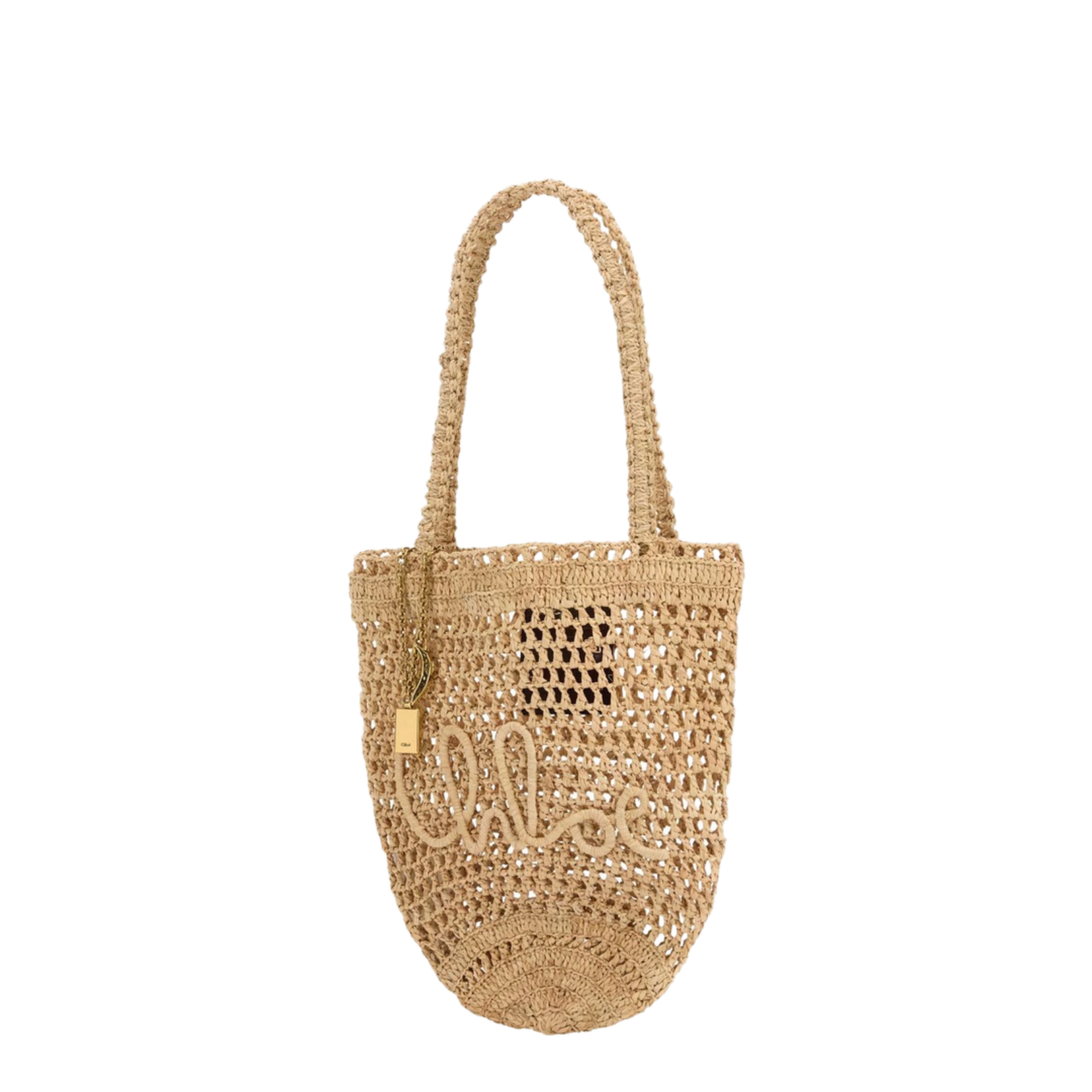Small Summer Banana Tote Bag in Raffia