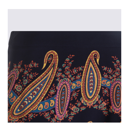 Silk Skirt Placed Print