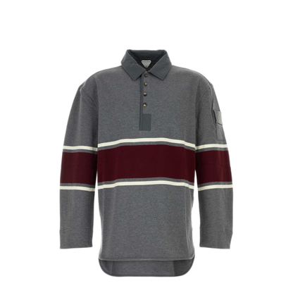 MAYFEYR - Bottega Veneta - Grey Cotton Polo Shirt - 871584V6SD02649