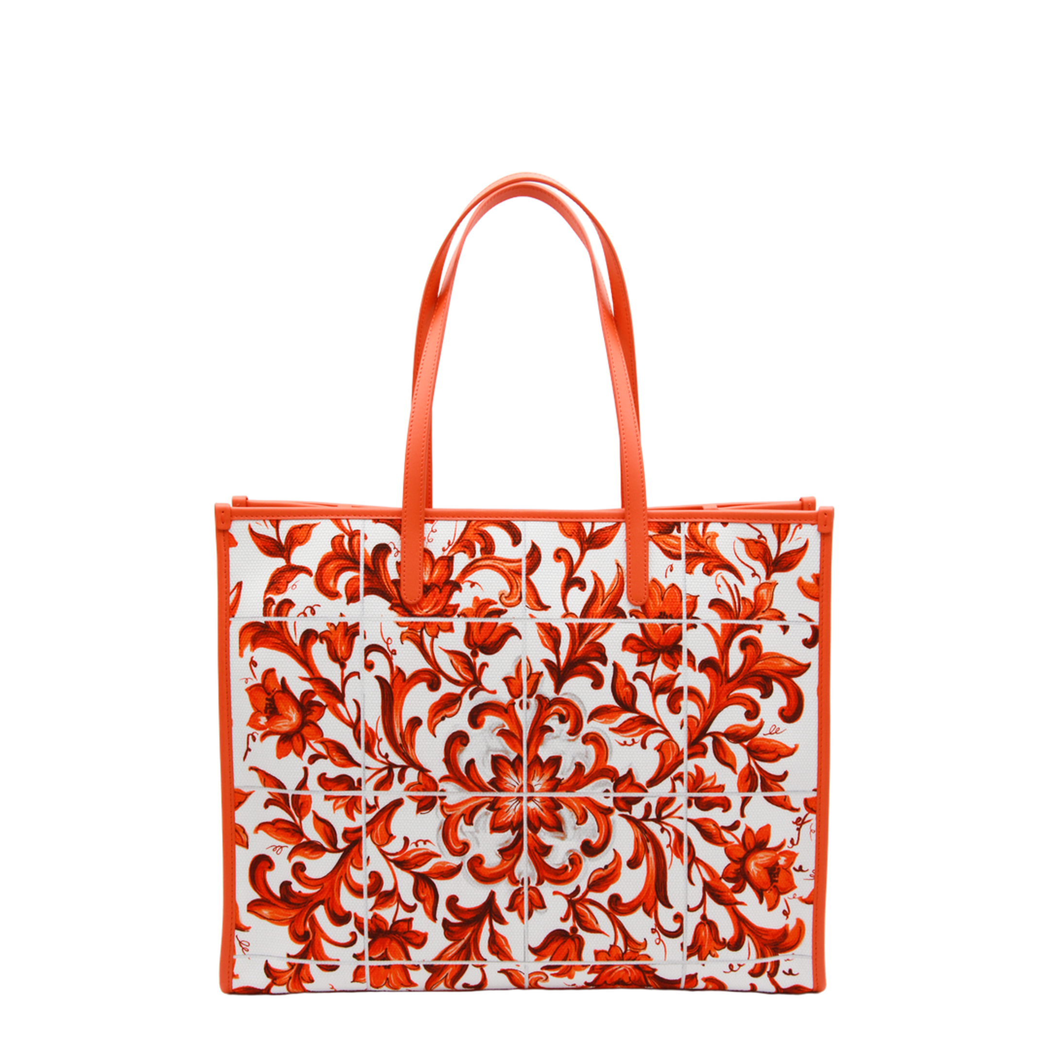 Maiolica Large Canvas Tote - White/Blue