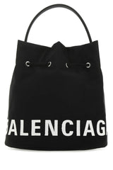 Wheel XS Bucket Bag in Black, Silver Hardware