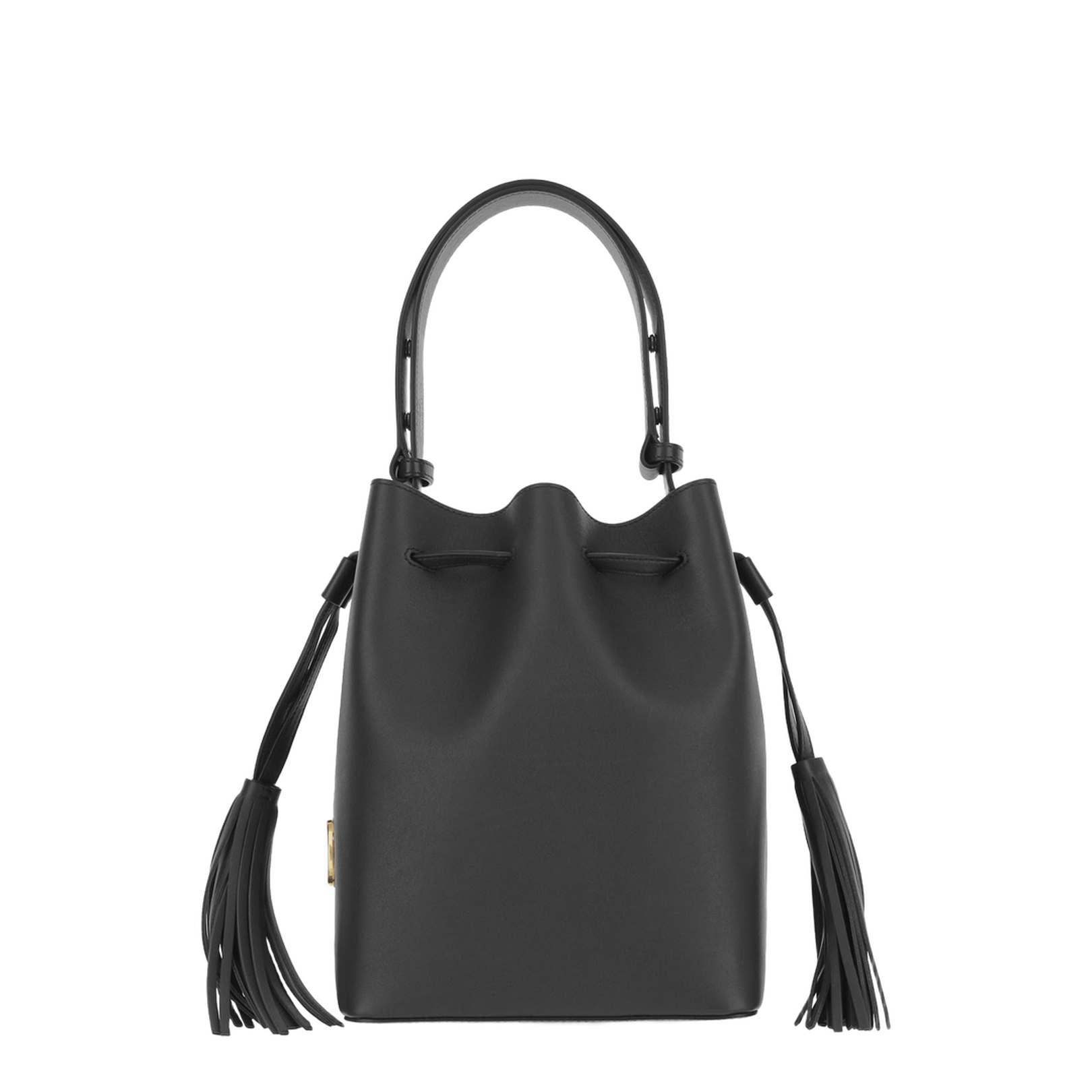 So Seau Leather Bucket Bag with Metal VLogo
