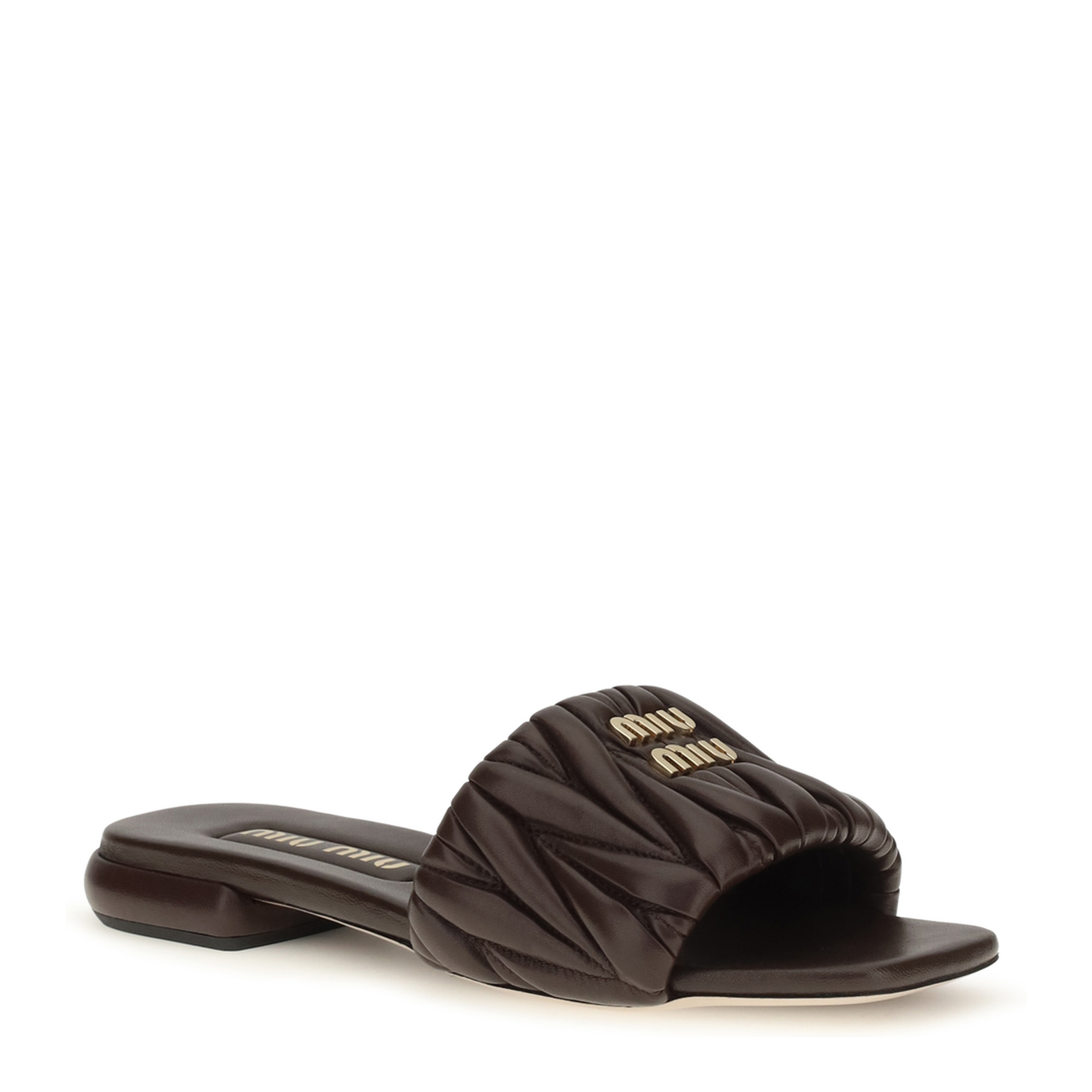 MAYFEYR - Miu Miu - Matelassé Nappa Leather Sandals - 5XX605F01088T