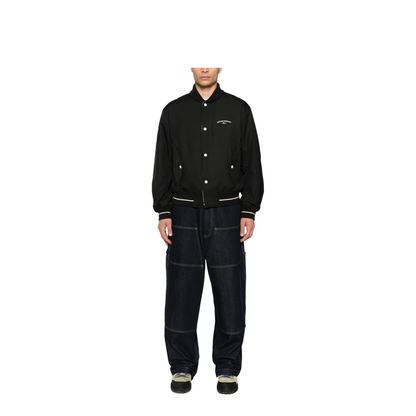 Nylon Bomber with Logo Embroidery