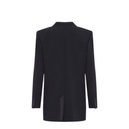 MAYFEYR - Elisabetta Franchi - Black Satin Collar Jacket - GI26366E2110