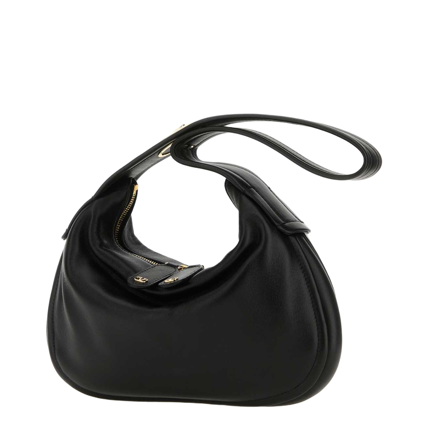 Black nappa leather small Go-Hobo shoulder bag