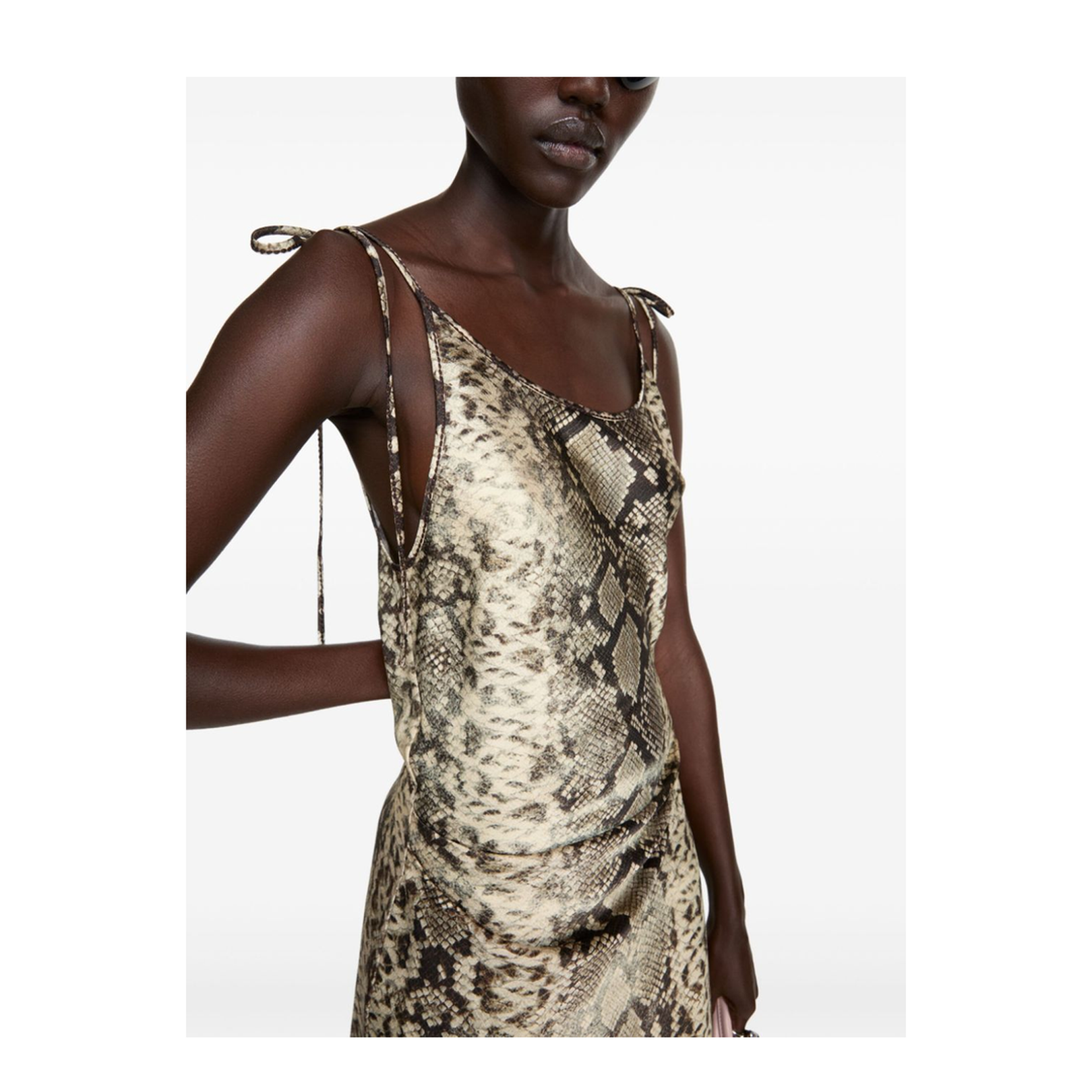 Satin Dress - Multi Brown