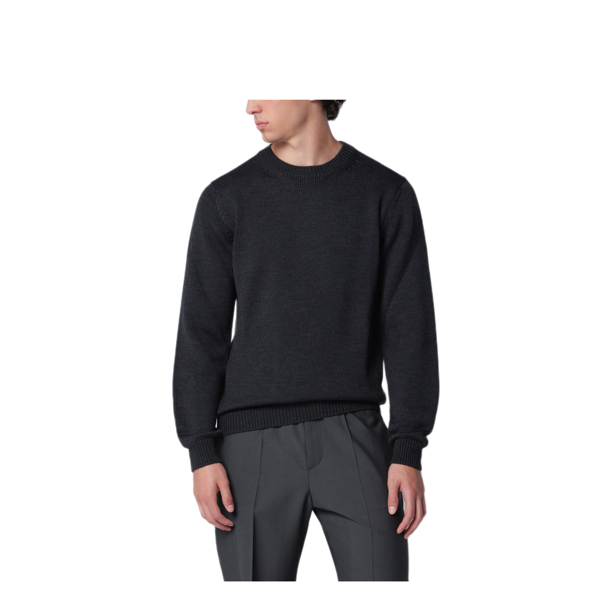 MAYFEYR - Roberto Collina - Anthracite Grey Wool Crew Neck Sweater - 263MYB02001WO21
